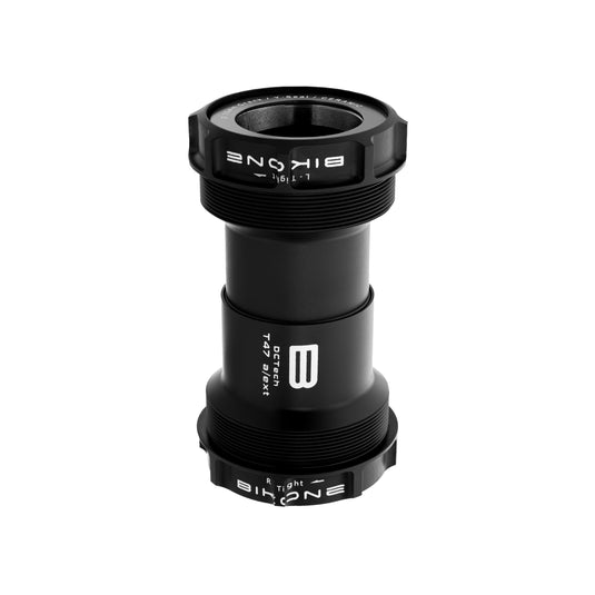 Black bicycle bottom bracket on a white background